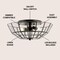 Jonathan Y Theo 15.5" 2-Light Farmhouse Rustic Iron/Glass LED Semi Flush Mount, Oil Rubbed Bronze/Clear JYL9928A - alternate 4