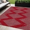 Homeroots 5' X 8' Red And Gray Geometric Washable Indoor Outdoor Area Rug 598783 - alternate 1