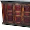 Homeroots 80in Brown And Red Distressed Solid Wood Carved Floral Buffet Table with Four Doors 488613 - alternate 2