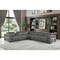 Homeroots Gray Italian Leather Modular L Shaped Seven Piece Corner Sectional With Console 534866 - alternate 5