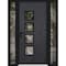 Vdomdoors Aluminum Door Cynex 6106 Dark Stone Entry Steel Metal Modern Painted W12+36+12xH80 Left Inswing CYNEX6106EXD-DARK-W12+36+12xH80-LH-I - alternate 1