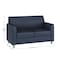 Flash Furniture HERCULES Diplomat Navy LeatherSoft Loveseat with Clean Line-Stitched Frame and Chrome Legs BT-827-2-NVY-CHR-GG - alternate 4