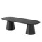 Homeroots 86" Black Wood Double Pedestal Base Oval Dining Table 720675 - alternate 1