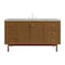 James Martin Vanities Laurent 60" Single Vanity, Honey Oak w/ 3 CM Victorian Silver Silestone Top 545-V60S-HNO-3VSL - alternate 1