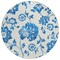 Homeroots 8' White And Denim Blue Round Floral Washable Indoor Outdoor Area Rug 589514 - alternate 4