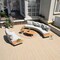 Deko Living Outdoor Cream Aluminum and Teak Contour Sofa Set, Seats 6 COP30013 - alternate 2