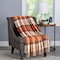 Lavish Home Faux Cashmere Acrylic Oversized Throw Blanket Luxuriously Soft with Vintage Design, Spice Plaid 66-THROW016 - alternate 1