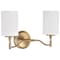 Nuvo Liam, 2 Light Vanity, Burnished Brass, White Opal Glass 60/8202 - alternate 4