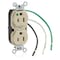 Leviton Leaded Dup Rec HG 15A 125V Self-Gr Ivr 8200-LI - alternate 1