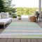 Homeroots 8' X 10' Mint Green Pink And Blue Striped Washable Indoor Outdoor Area Rug 597340 - alternate 3