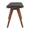 Homeroots 60in Black and Brown Fabric and Wood Upholstered Bench 668851 - alternate 3