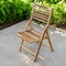 Homeroots 22" Brown Solid Wood Outdoor Folding Dining Chair 383479 - alternate 3