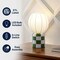 Jonathan Y Valarie 10.25" Contemporary Modern Checkerboard Ceramic w/Ribbed Cocoon Globe Shade LED Mini Table L JYL4203D - alternate 4