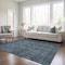 Homeroots 9' X 12' Navy and Black Oriental Washable Non Skid Indoor Outdoor Area Rug 563833 - alternate 3