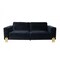 Homeroots 95" Black Velvet Sofa With Gold Legs 488838 - alternate 1