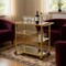 Homeroots 40in Clear and Gold Glass and Iron Rolling Prep Table 319143 - alternate 2