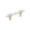 Amerock Carrione 3 inch 76mm Center-to-Center Marble White/Golden Champagne Cabinet Pull BP36639MWBBZ - alternate 1