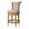 Homeroots 25" Beige and Natural Fabric and Solid Wood Counter Height Swivel Bar Chair 534317 - alternate 2