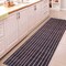 Jonathan Y Orton Distressed Ticking Stripe Non-Slip Machine-Washable Charcoal/Cream 2 ft. x 8 ft. Runner Rug WSH519C-28 - alternate 2