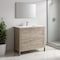 Homeroots 40" Natural Wood Freestanding Bathroom Vanity With White Sink And Two Drawers 627403 - alternate 2