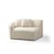 Homeroots Ivory Boucle Modular Curved Two Piece Sofa and Chaise Sectional With Toss Pillows 643970 - alternate 5