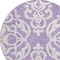 Homeroots 8' Purple And Ivory Round Damask Washable Indoor Outdoor Area Rug 614451 - alternate 4