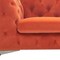 Homeroots 74in Orange And Silver Velvet Chesterfield Loveseat 489288 - alternate 2