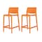 Homeroots Set of Four 26" Orange Heavy Duty Plastic Low Back Outdoor Counter Height Bar Chairs 565371 - alternate 3