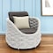 Homeroots 34" Gray And White Fabric Club Chair And Toss Pillow 564977 - alternate 2