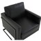 Leisuremod Lincoln Leather Accent Armchair with Black Frame, Black LAB31BL-L - alternate 2