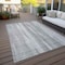 Homeroots 9' X 12' Silver Gray And Graphite Botanical Leaves Washable Indoor Outdoor Area Rug 581994 - alternate 4