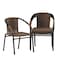 Flash Furniture Lila  Medium Brown Rattan Indoor-Outdoor Restaurant Stack Chair, PK4 4-TLH-037-DK-BN-GG - alternate 1