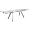 Homeroots 103" Clear and Blush Glass and Steel Self-Storing Leaf Dining Table 654236 - alternate 5