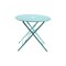 Homeroots 30" Aqua Rounded Aluminum Folding Outdoor Bistro Table with Umbrella Hole 606429 - alternate 3