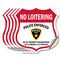 Signmission Bilingual No Loitering Shield Sign Polic, 4 inch X 4 inch, Vinyl Decal, 5PK SHI-D-5PACK-4-365 - alternate 1