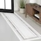 Jonathan Y Athens Classic Border Marble Pattern High-Low Silver/Gold 2 ft. x 8 ft. Runner Rug CAR102C-28 - alternate 1