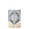 Homeroots 26" X 49" Blue And White Flower Floral Cotton Macrame Hanging Tapestry 548327 - alternate 1