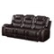 Homeroots 90" Brown Faux Leather Reclining Sofa With Black Legs 491320 - alternate 1