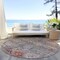 Homeroots 8' Gray Tan And Terra Cotta Round Floral Washable Indoor Outdoor Area Rug 606202 - alternate 2
