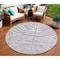Homeroots 8' Lavender And Ivory Round Animal Print Washable Indoor Outdoor Area Rug 600626 - alternate 1