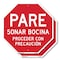 Signmission Pare Sonar Bocina Proceder Con Prec, 6 inch X 6 inch, Plastic Sign, 2PK OC-P-2PACK-6-205 - alternate 1