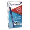 Paper Mate Eraser Mate Ballpoint Pen, Stick, Medium 1 mm, Blue Ink, Blue Barrel, 12PK 3910158 - alternate 1