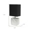 Homeroots 12" White And Black Ceramic Square Table Lamp With Black Shade 643287 - alternate 1