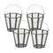 Homeroots Set of Four Gray Distressed Geometric Iron And Glass Tabletop Votive Candle Holders, 4PK 517603 - alternate 1