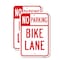 Signmission No Parking Bike Lane, 12'' X 18'' 2 Signs, Heavy Gauge Aluminum, 2PK A-1218-2PACK-25050 - alternate 1