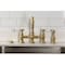 Kingston Brass Bridge Kitchen Faucet with Brass Sprayer, Brushed Brass KS3277BPLBS - alternate 2