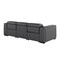 Homeroots 104" Dark Gray Top Grain Leather Reclining Metal USB Sofa 720388 - alternate 3