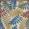 Homeroots 4' X 6' Ivory Yellow Orange Green And Blue Botanical Leaves Indoor Outdoor Area Rug 546660 - alternate 4