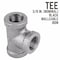 B & K 3/8 in. FIP each X 3/8 in. D FIP 3/8 in. D FIP Black Malleable Iron Tee 310T-38 - alternate 2