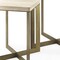 Homeroots Set of Two Natural and Gold Solid Wood and Metal Square Cross Legs Nested Tables 604463 - alternate 3